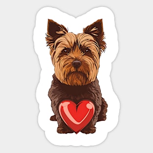 Valentine Yorkshire Terrier Shaped Chocolate Sticker